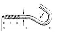 Round End Screw Hooks