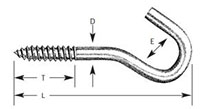 Screw Hooks with Lag Screw Thread