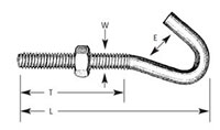 Machine Thread Screw Hooks with Hex Nut