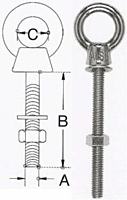 Extra Long Shoulder Eye Bolt - Precision Cast <BR> Stainless Steel 2