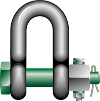 G-4133 Green Pin Dee Shackles Product Illustration