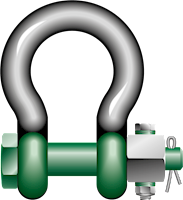 G-5143 Green Pin Fixed Nut Polar Shackles Product Illustration