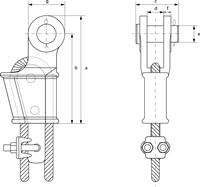 G-6419 Green Pin Long Wedge Sockets Technical Drawing