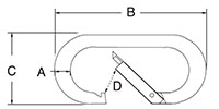 Oval-Snap-Hook-SS-T316-Formed-Dimensional-Drawing