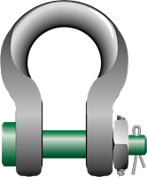 P-6013 Green Pin Bow Shackle With Safety Bolt Product Illustration P-6013 Green Pin Bow Shackle With Safety Bolt Product Illustration