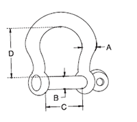 T-316 Stainless Steel Precision Cast Screw Pin Bow Shackles - 2