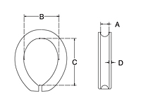 Dimensional Drawing for Heavy Duty Thimble