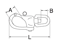 Dimensional Drawing for Eye Swivel Snap Shackle