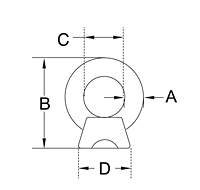 Dimensional Drawing for Lifting Eye Nut