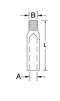 Dimensional Drawing for Hand Swage Stud (SS T316)