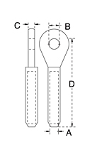 Dimensional Drawing for Swage Marine Eye