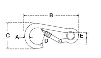 Dimensional Drawing for Snap Hook with Screw and Eyelet