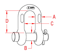 316-NM Stainless Steel Chain Shackles with Oversized Round Pin - 2