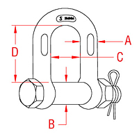 316-NM Stainless Steel Chain Shackles with Oversized Bolt - 2