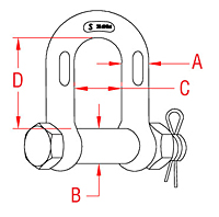 316-NM Stainless Steel US Chain Shackles with Oversized Bolt - 2