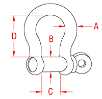 316 Stainless Steel Bow Shackles with Screw Pin - 2