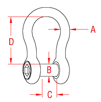 316 Stainless Steel Bow Shackles - 2