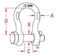 316-NM Stainless Steel Anchor Shackles with Oversized Round Pin - 2