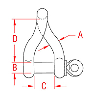 316 Stainless Steel Twist Shackles with Screw Pin - 2