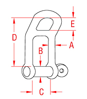 316 Stainless Steel Headboard Shackles with Captive Pin - 2