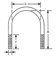 Type 304 Stainless Steel Round Bend U-Bolts - 2