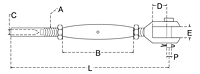 jaw and swage stud turnbuckle drawing