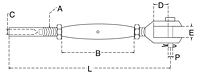 machined fork and swage stud turnbuckle drawing