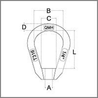 DROP FORGED EYE NUT S.S T316 diagram jpg