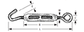 Extruded Aluminum Turnbuckles with Zinc Chromate Steel Hook and Eye