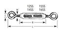 Aluminum Turnbuckles with Stainless Steel Eye/Eye and Hooks/Eye