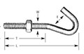 Stainless Steel Machine Thread Screw Hooks with Nut