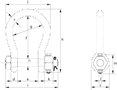 G-4243 Green Pin Fixed Nut Shackles Technical Drawing