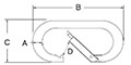 Oval-Snap-Hook-SS-T316-Formed-Dimensional-Drawing