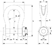 P-6013 Green Pin Bow Shackle With Safety Bolt Technical Drawing