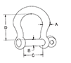 T-316 Stainless Steel Precision Cast Screw Pin Bow Shackles - 2