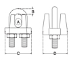 Dimensional Drawing for Heavy Duty Wire Rope Clip