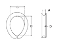 Dimensional Drawing for Heavy Duty Thimble