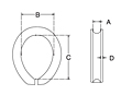 Dimensional Drawing for Extra Heavy Duty Thimble