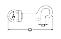 Dimensional Drawing for Swivel Eye Snap Hook (SS T316)