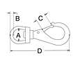 Dimensional Drawing for Swivel Eye Snap Hook (251S-0)