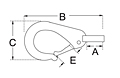 Dimensional Drawing for Fixed Eye Hook