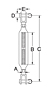 Dimensional Drawing for Jaw & Jaw Turnbuckle