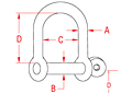 316 Stainless Steel Wide D Shackles with Screw Pin - 2