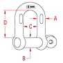 316-NM Stainless Steel Chain Shackles with Oversized Screw Pin - 2