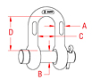 316-NM Stainless Steel Chain Shackles with Oversized Round Pin - 2