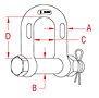 316-NM Stainless Steel US Chain Shackles with Oversized Bolt - 2