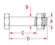 316-NM Stainless Steel Shackle Bolts - 2