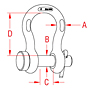 316-NM Stainless Steel Anchor Shackles with Oversized Round Pin - 2