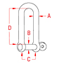 316 Stainless Steel Long D Shackles with Captive Pin - 2