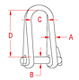 316 and 17-4 PH Stainless Steel Long Shackles with Key Pin - 2